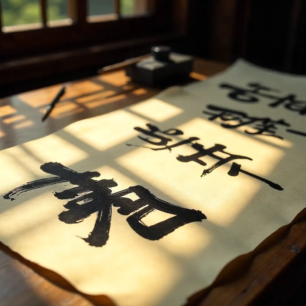 Sunlit Shadows on Chinese Calligraphy: Elegant Brushwork
