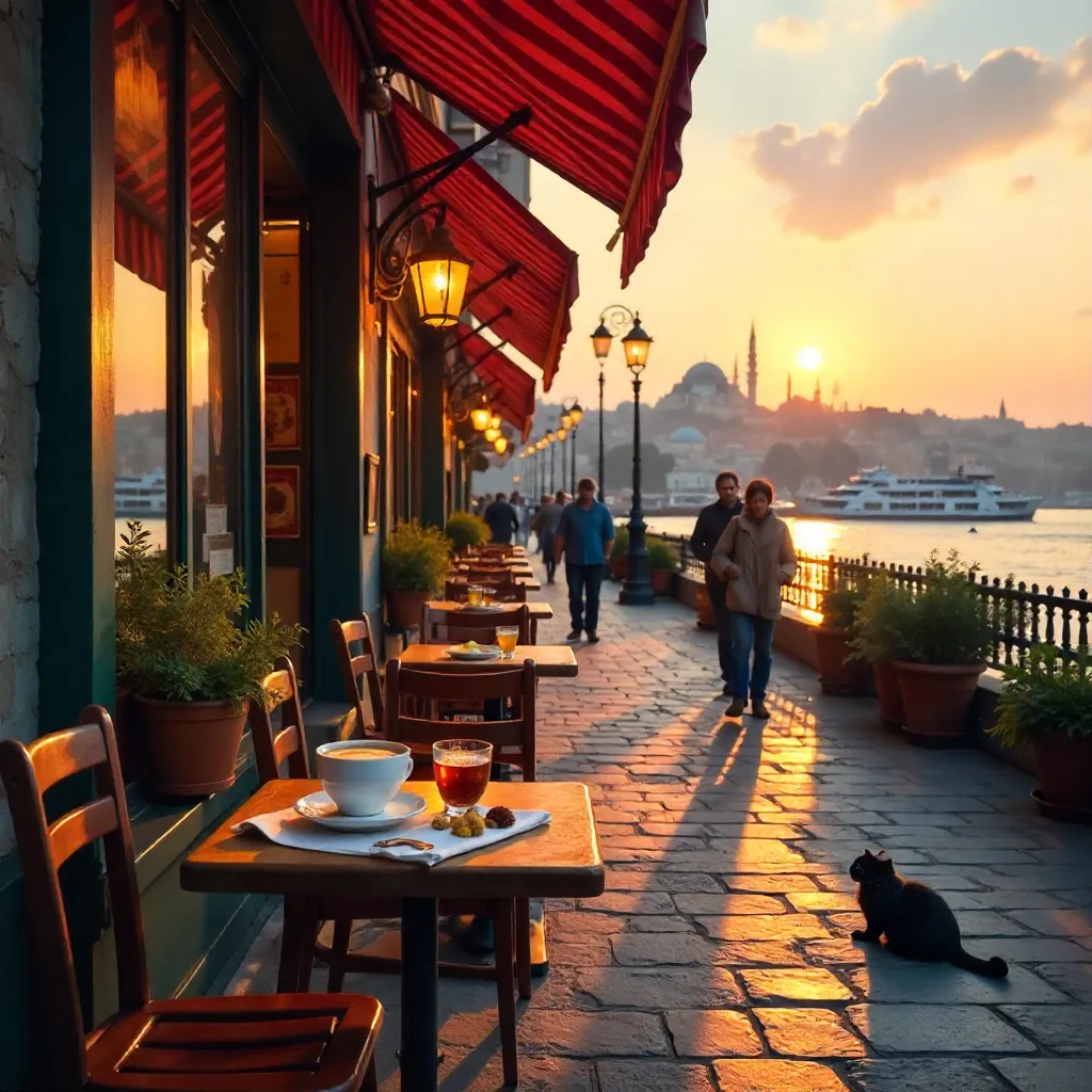Evening Light at Istanbul Outdoor Café