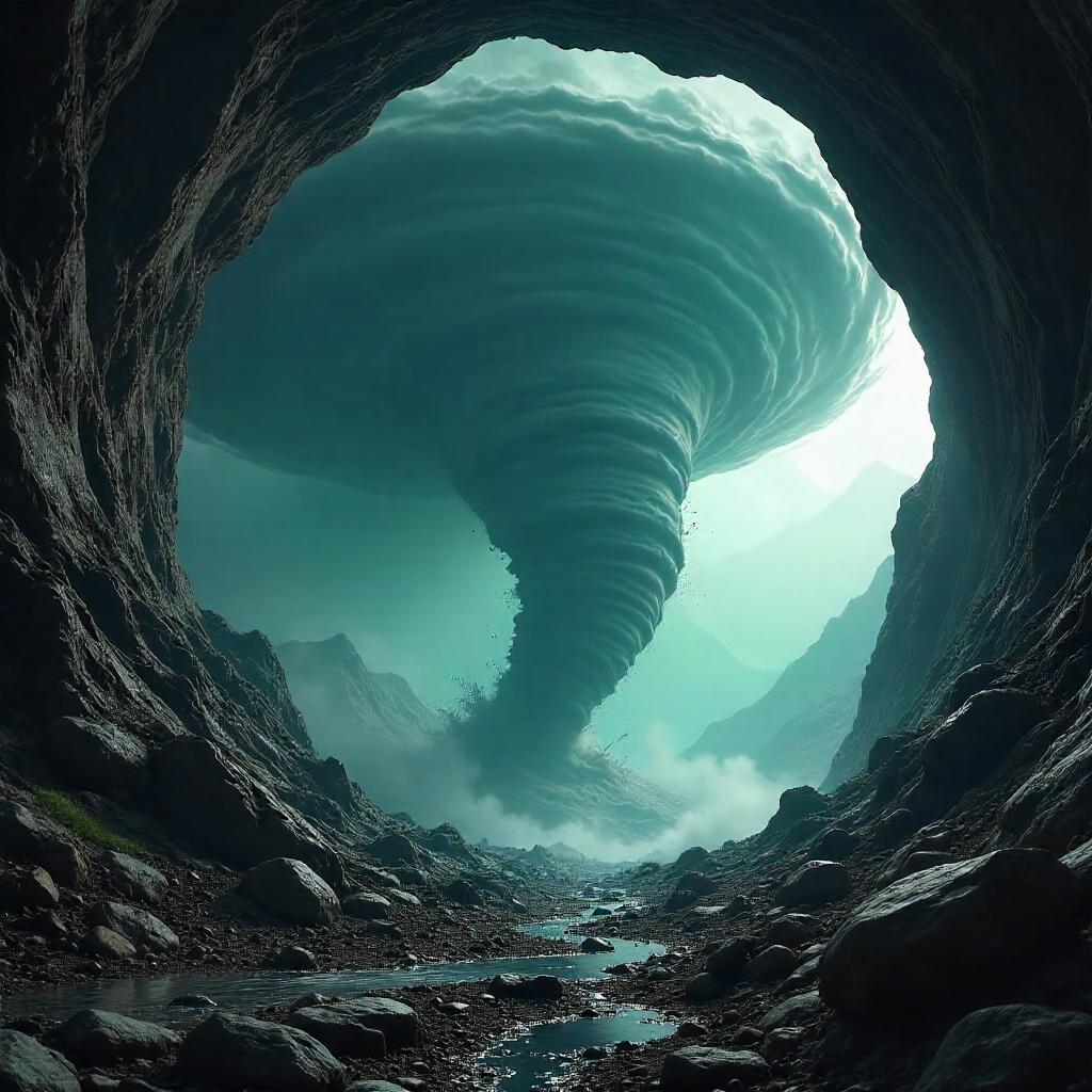 Tornado in a Mountain Cave: 3D Cinematic Render