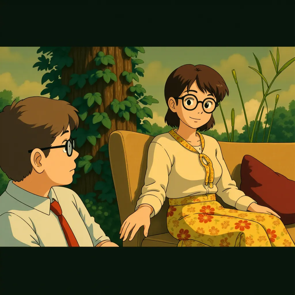 Guy Pearce and Felicity Jones in The Brutalist (2024) - Anime style