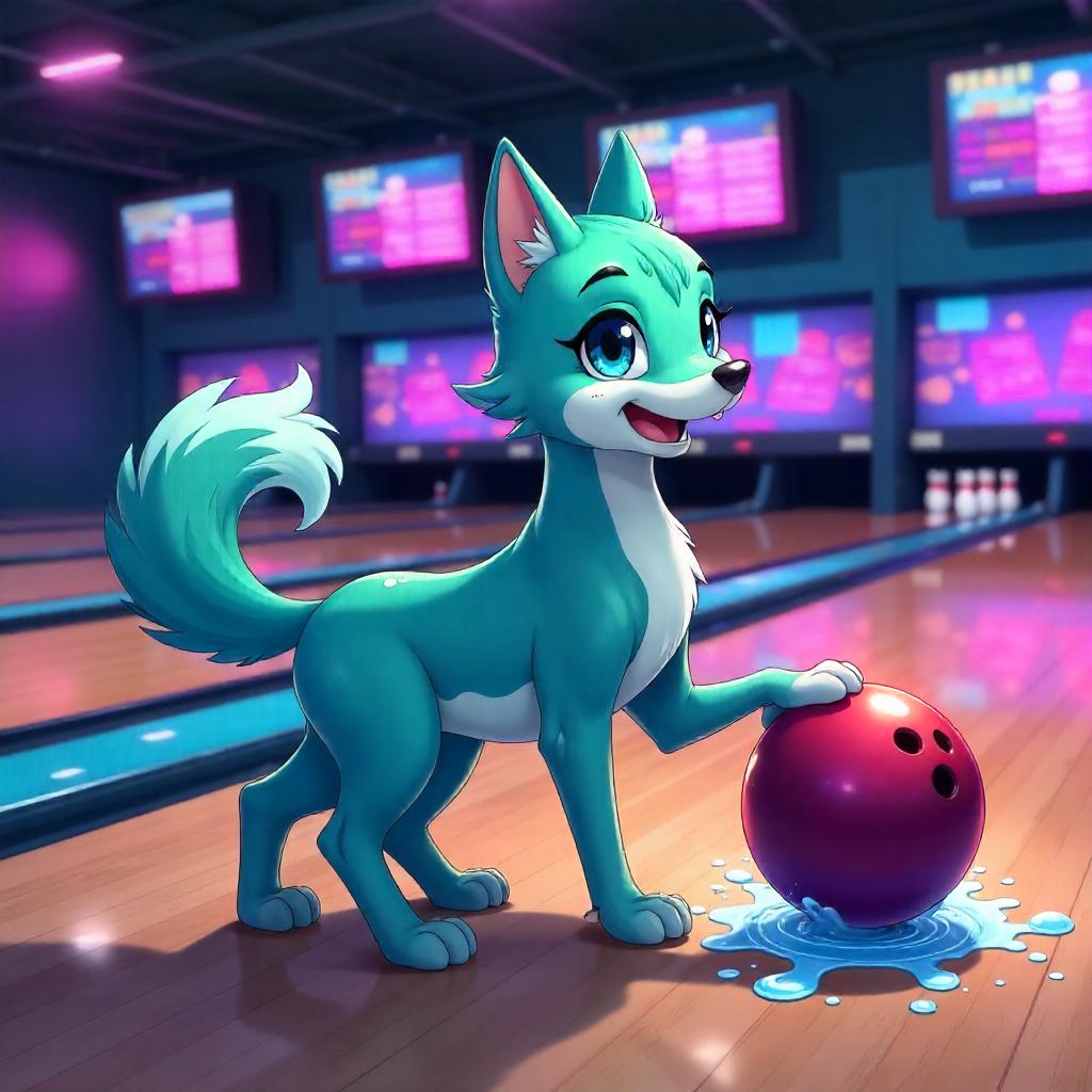 Anime Kelpie at the Bowling Alley: Neon Waters
