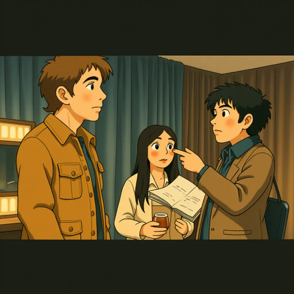 Josh Hartnett, M. Night Shyamalan, and Saleka Shyamalan in Trap (2024) - Ghibli style