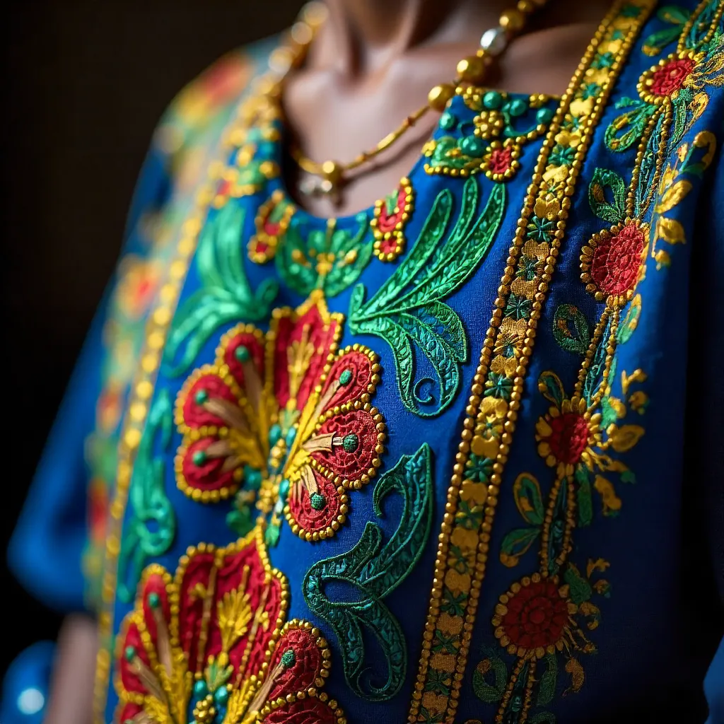 Close-Up of Vibrant Nigerian Traditional Attire