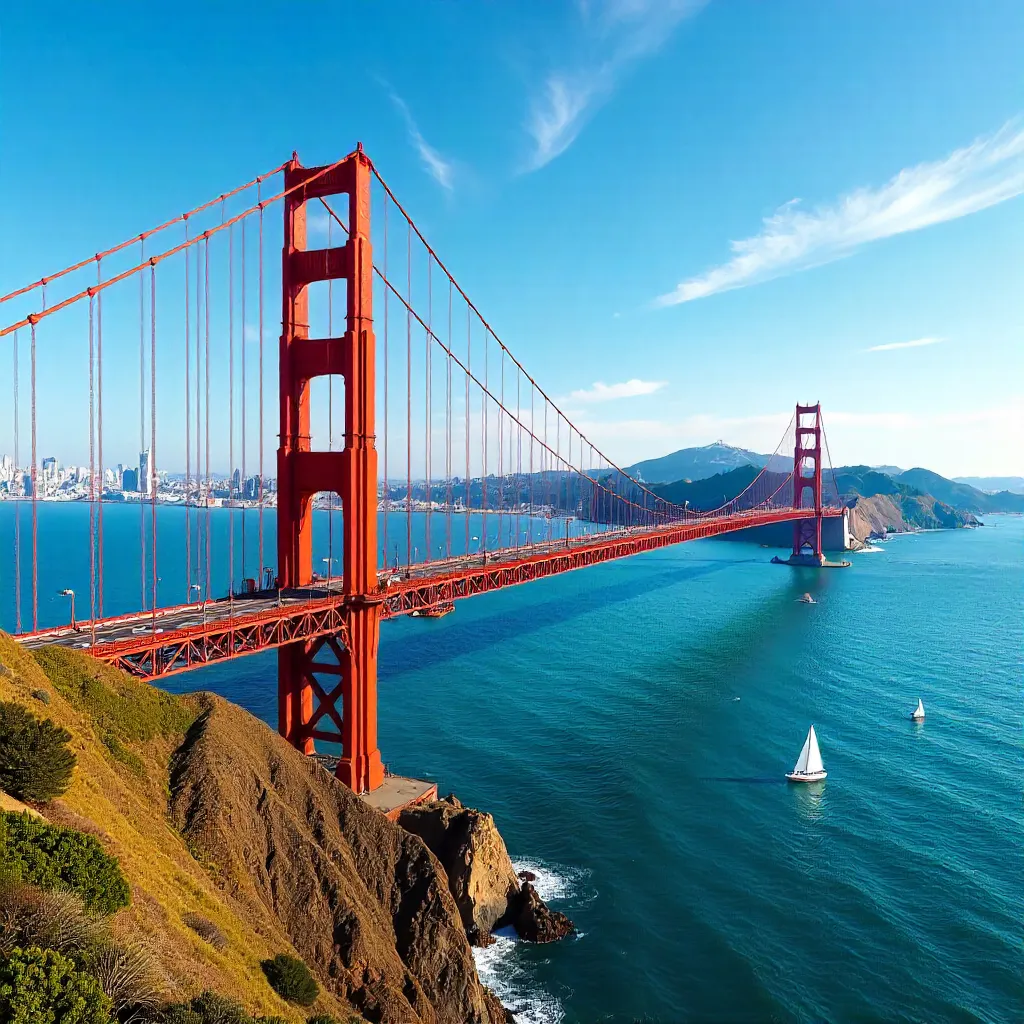 Iconic Golden Gate Bridge on a Clear San Francisco Day