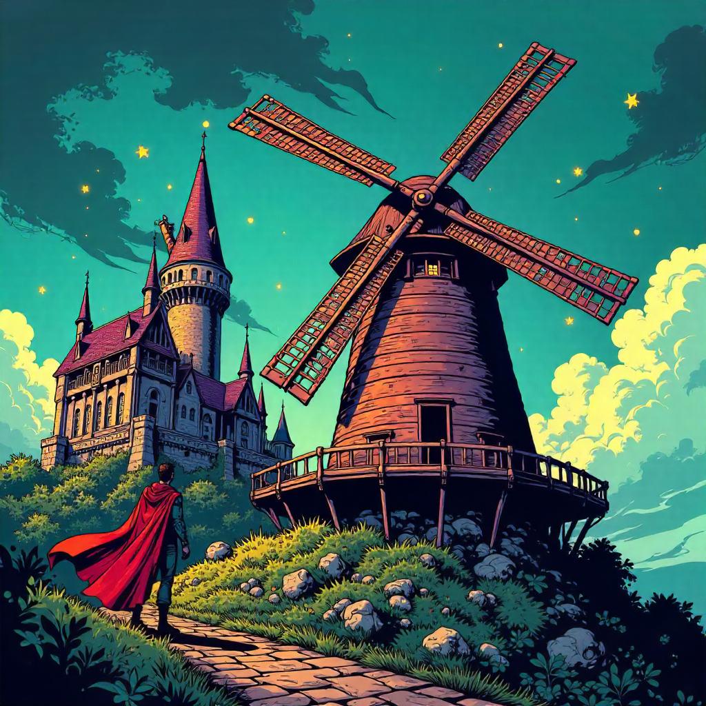 Windmill in Enchanted Castle — Comic Adventure