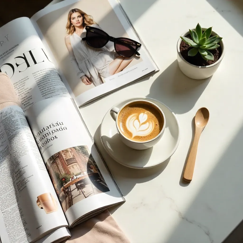 Cozy Coffee on Stylish Lifestyle Magazines