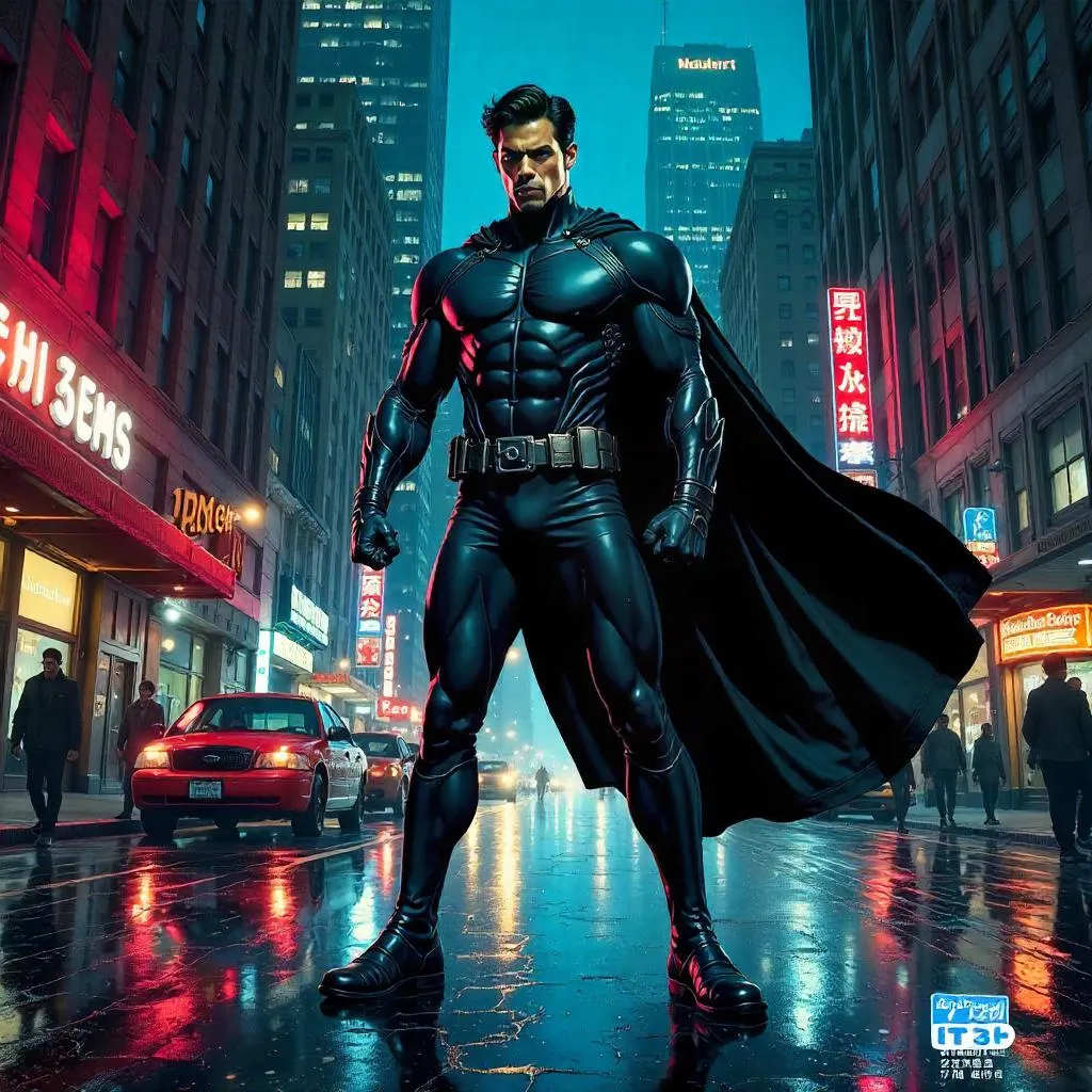 Neon City Hero: The Strong Asian Man