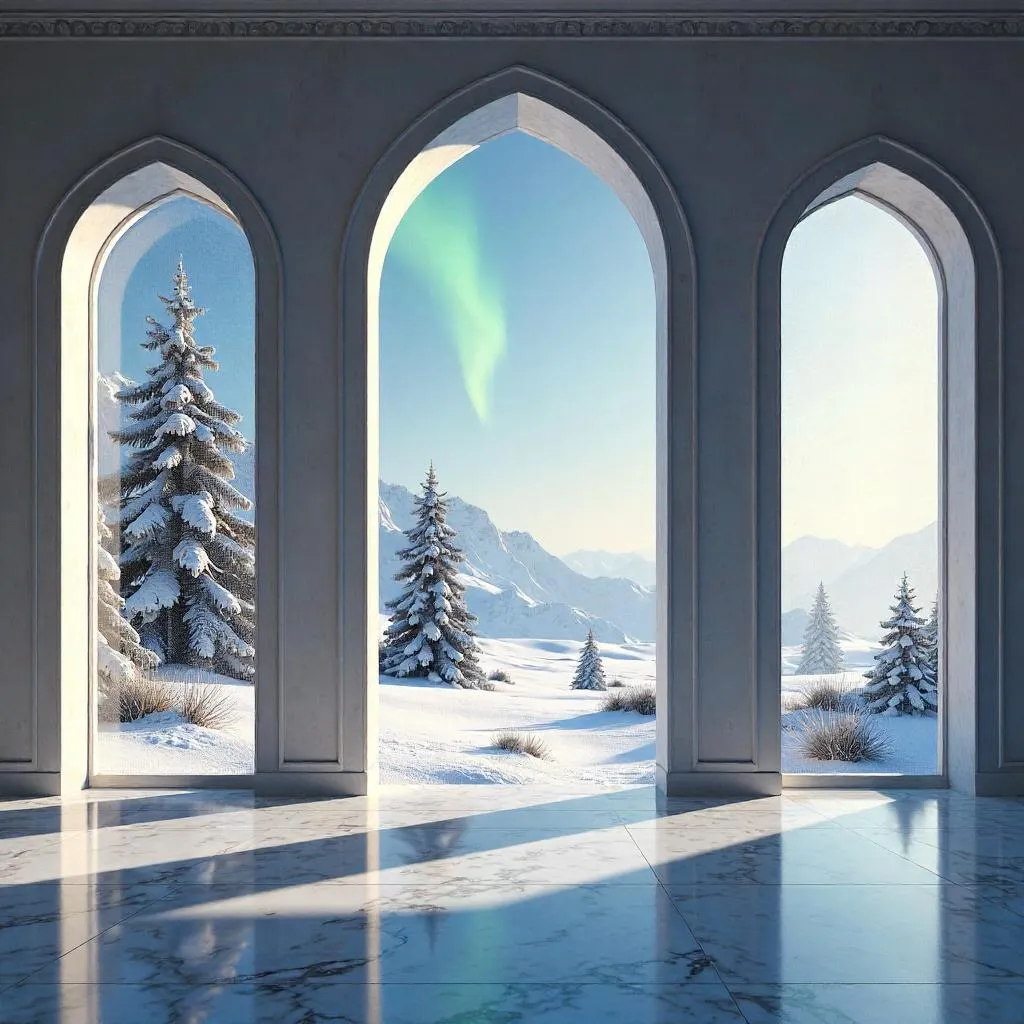 Tundra through the Mosque: A Photorealistic Juxtaposition