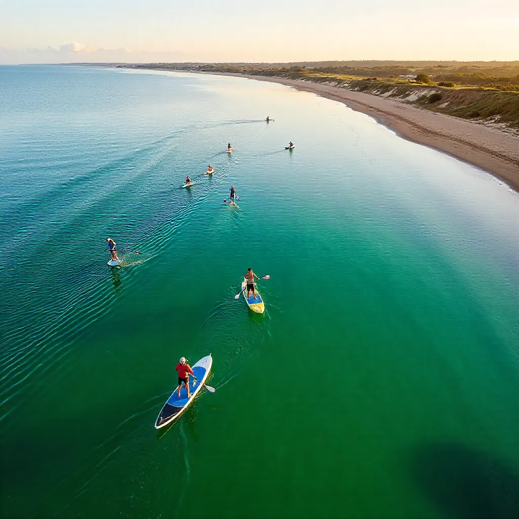 Drone View Over Emerald Waters Near Exmouth