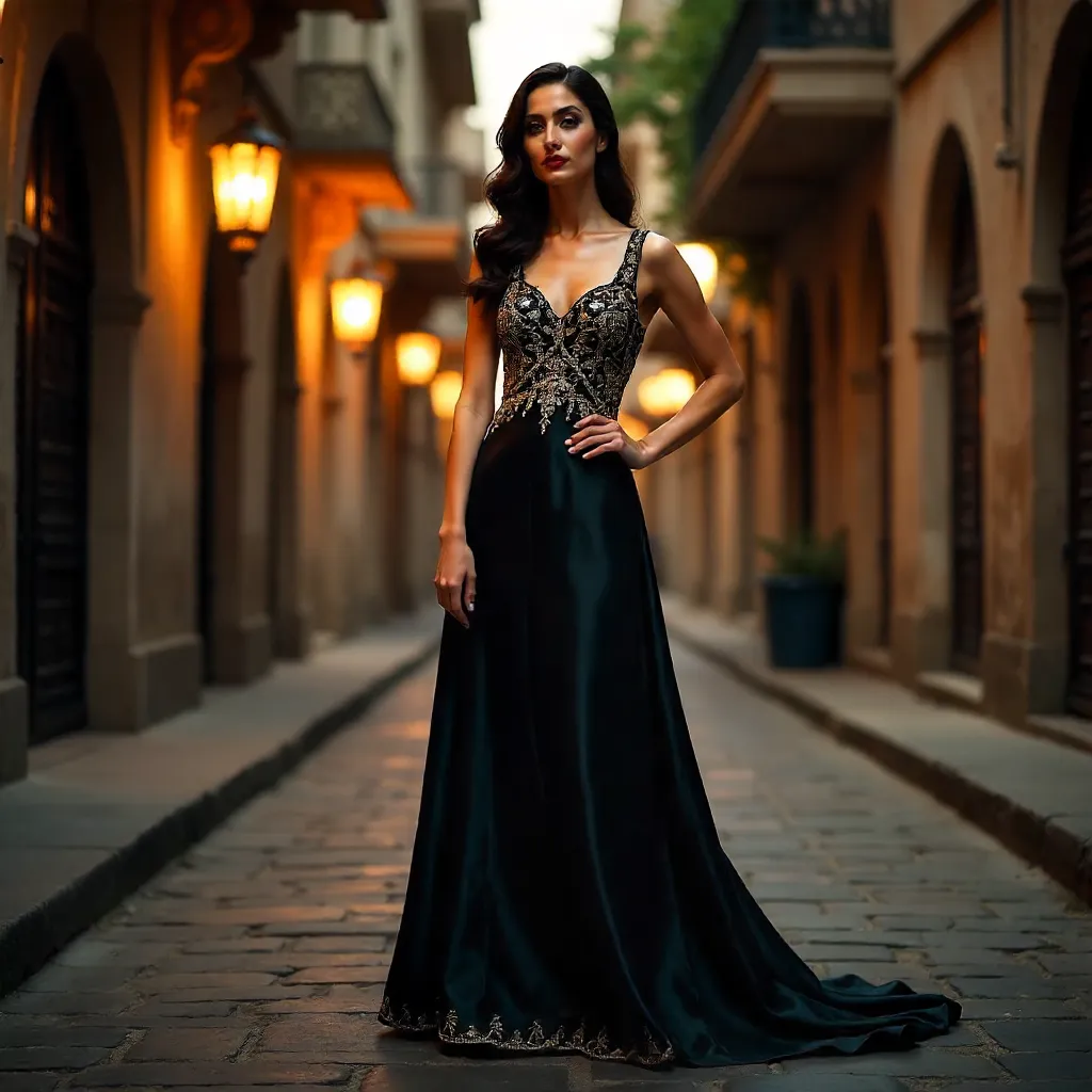 Embroidered Black Dress in Lahore Lighting