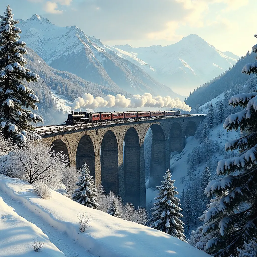 Winter Majesty at the Semmering Viaduct, Lower Austria