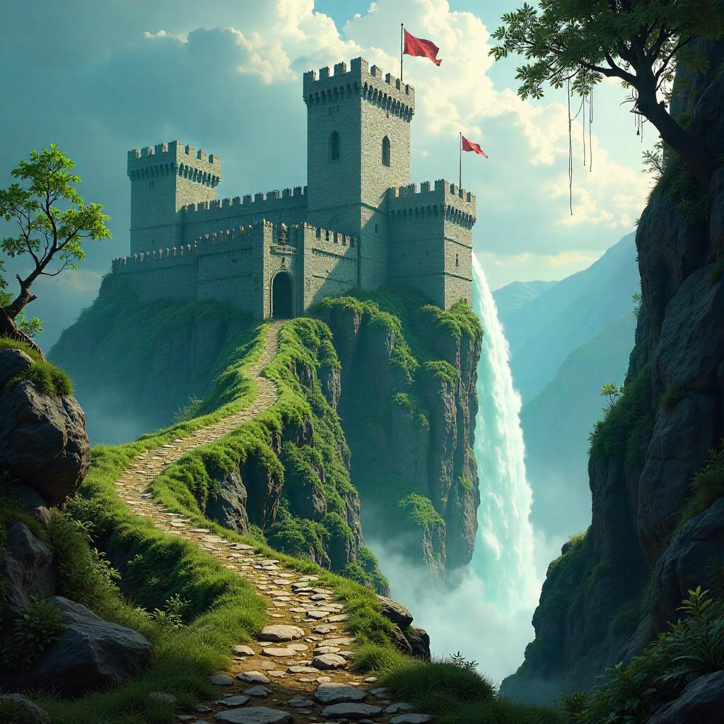 Fortress by the Waterfall: Concept Art