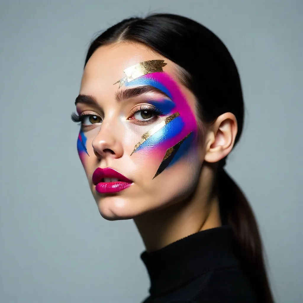 Studio Abstract Makeup Art on a Young Woman