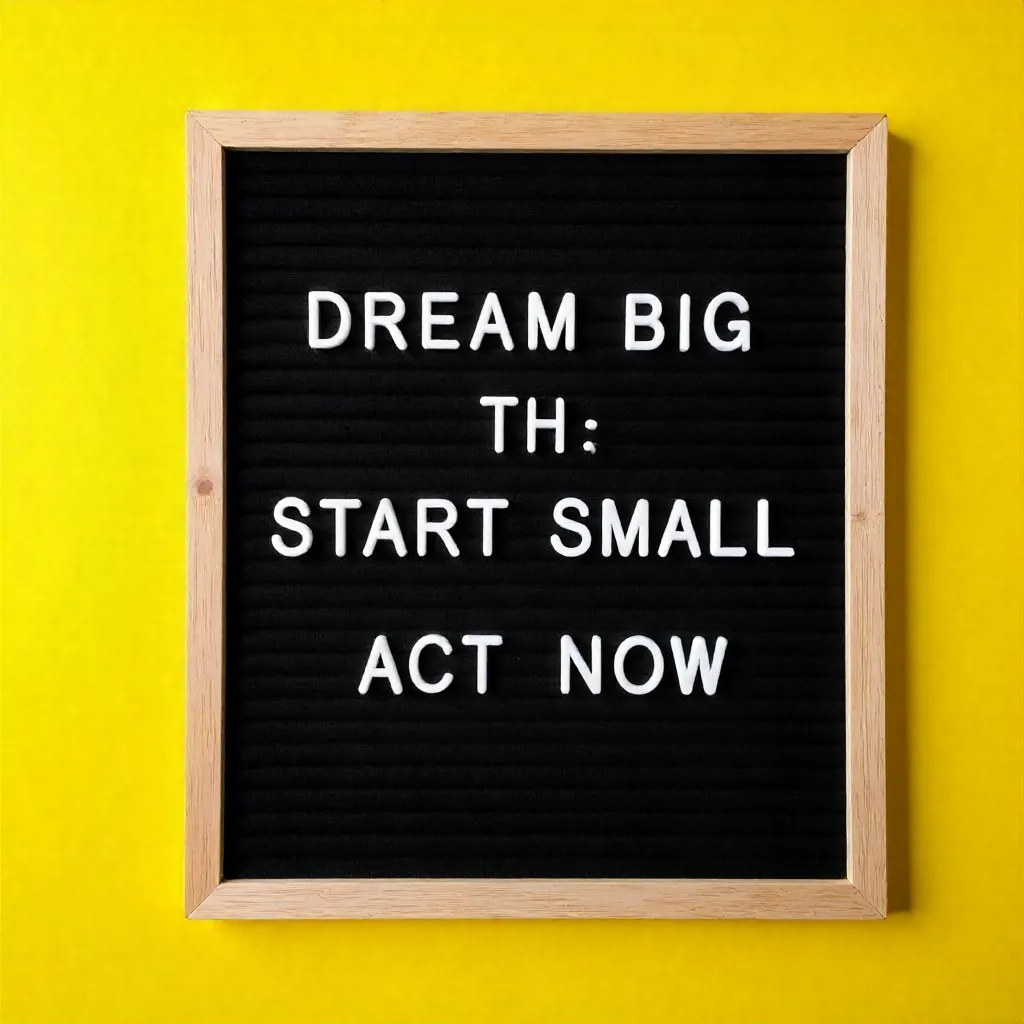 Bright Yellow Backdrop with Black Letter Board Quote