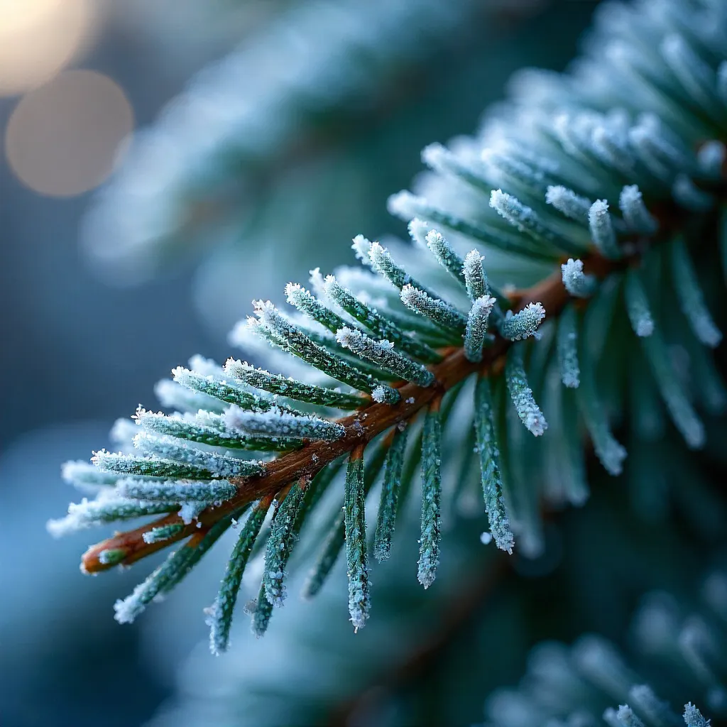 Frosted Pine Close-Up: Winter's Chill