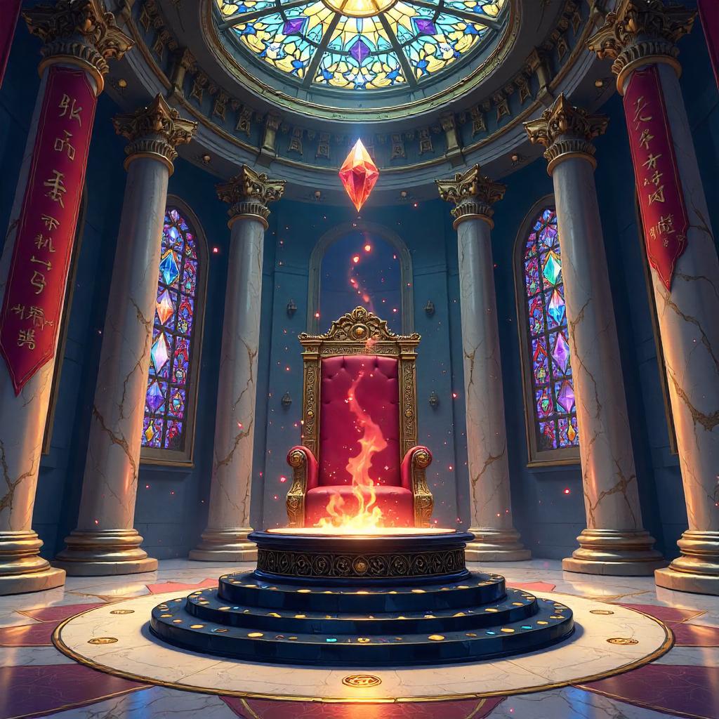 Regal Anime Throne Room with the Infinity Stone