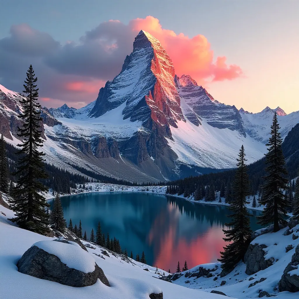 Alpenglow Summit at Sunrise