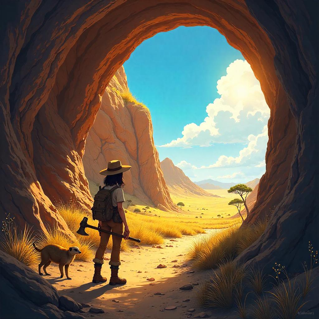 Savanna Skylight in a Mining Cavern (Anime)