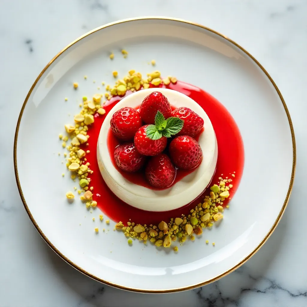 Top-Down Gourmet Strawberry Pistachio Dessert
