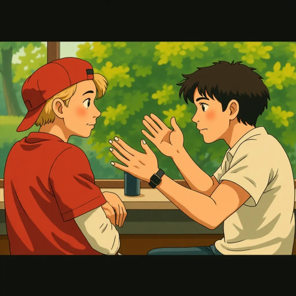 Mike Faist and Josh O'Connor in Challengers (2024) - Ghibli style