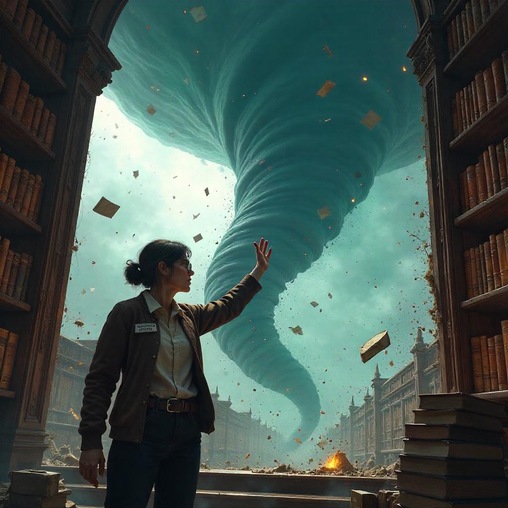 Librarian Amid the Tornado: Concept Art