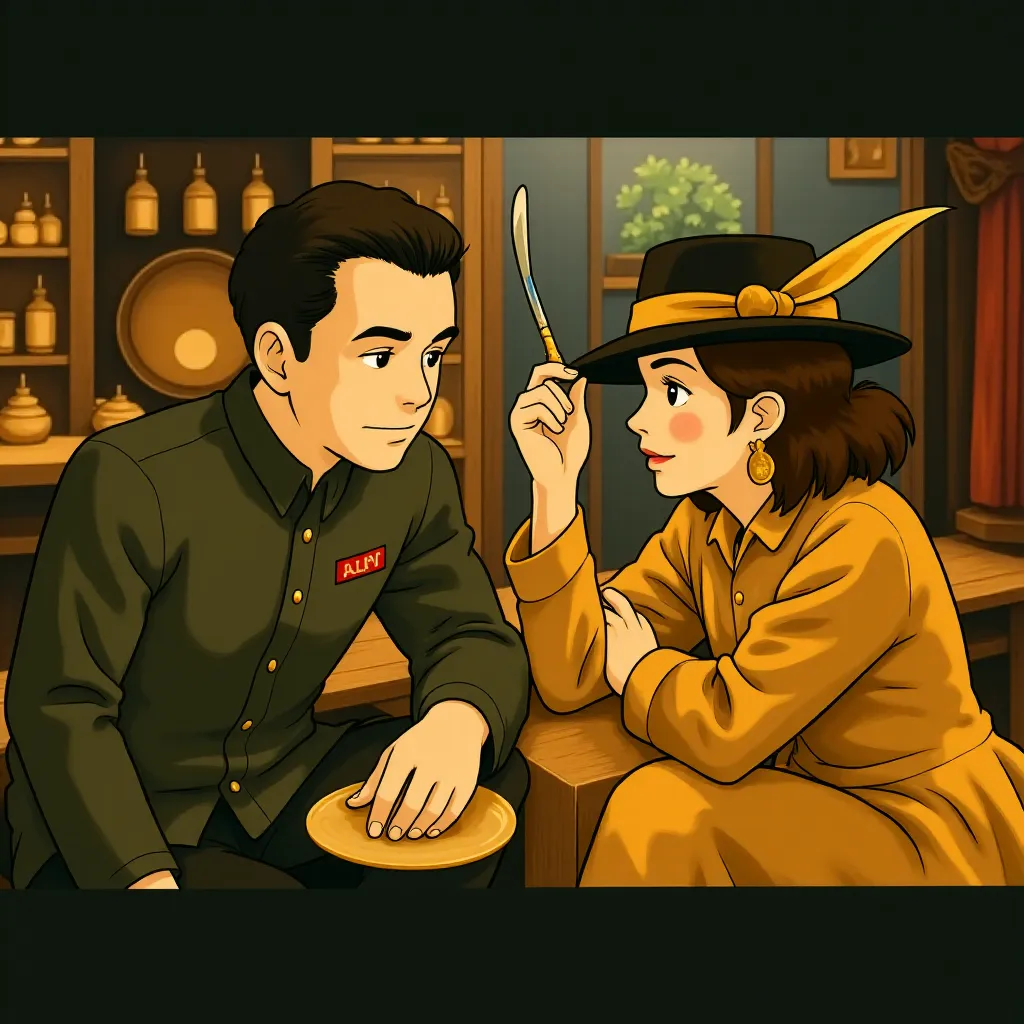 Michael Fassbender and Diane Kruger in Inglourious Basterds (2009) - Anime style