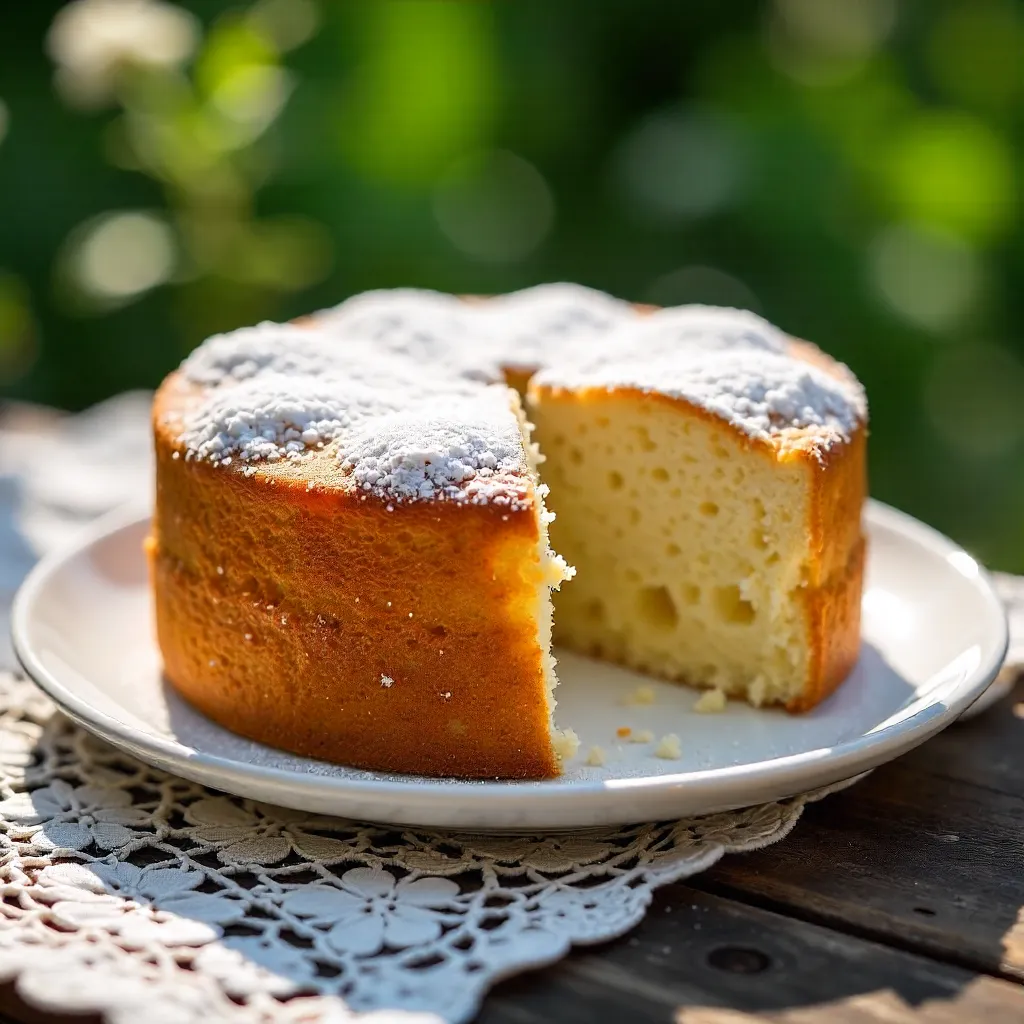 Macro Shot: Homemade Cake on Lace Outdoors