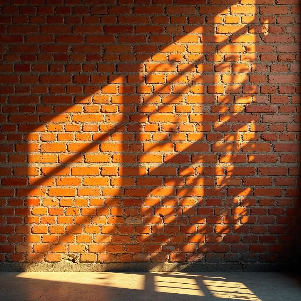 Sunlit Bricks: Abstract Shadow Patterns on a Wall