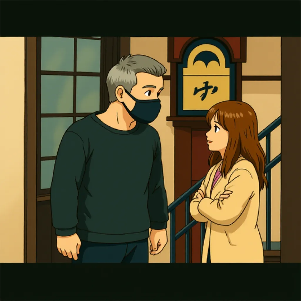 Julia Roberts and Sam Esmail in Leave the World Behind (2023) - Anime style