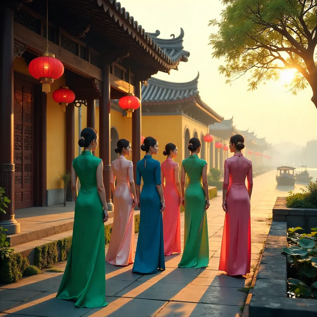 Áo Dài Grace at Hội An Temple Courtyard