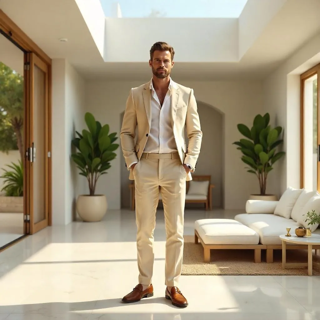 Photorealistic Stylish White Man in a Villa