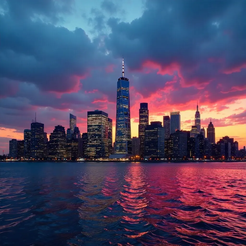 Twilight Majesty: NYC Skyline with One World Trade Center