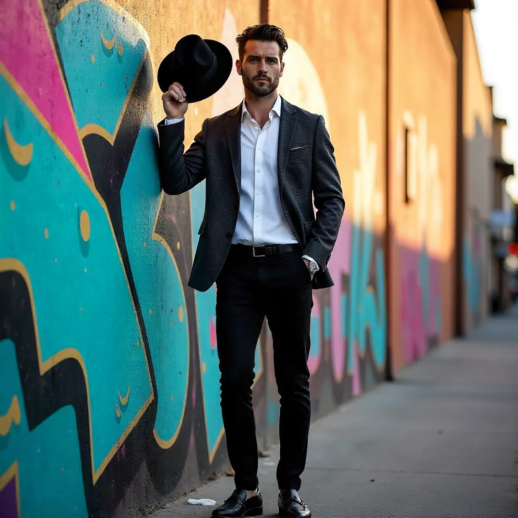 Stylish Man with Hat in Buenos Aires Portrait