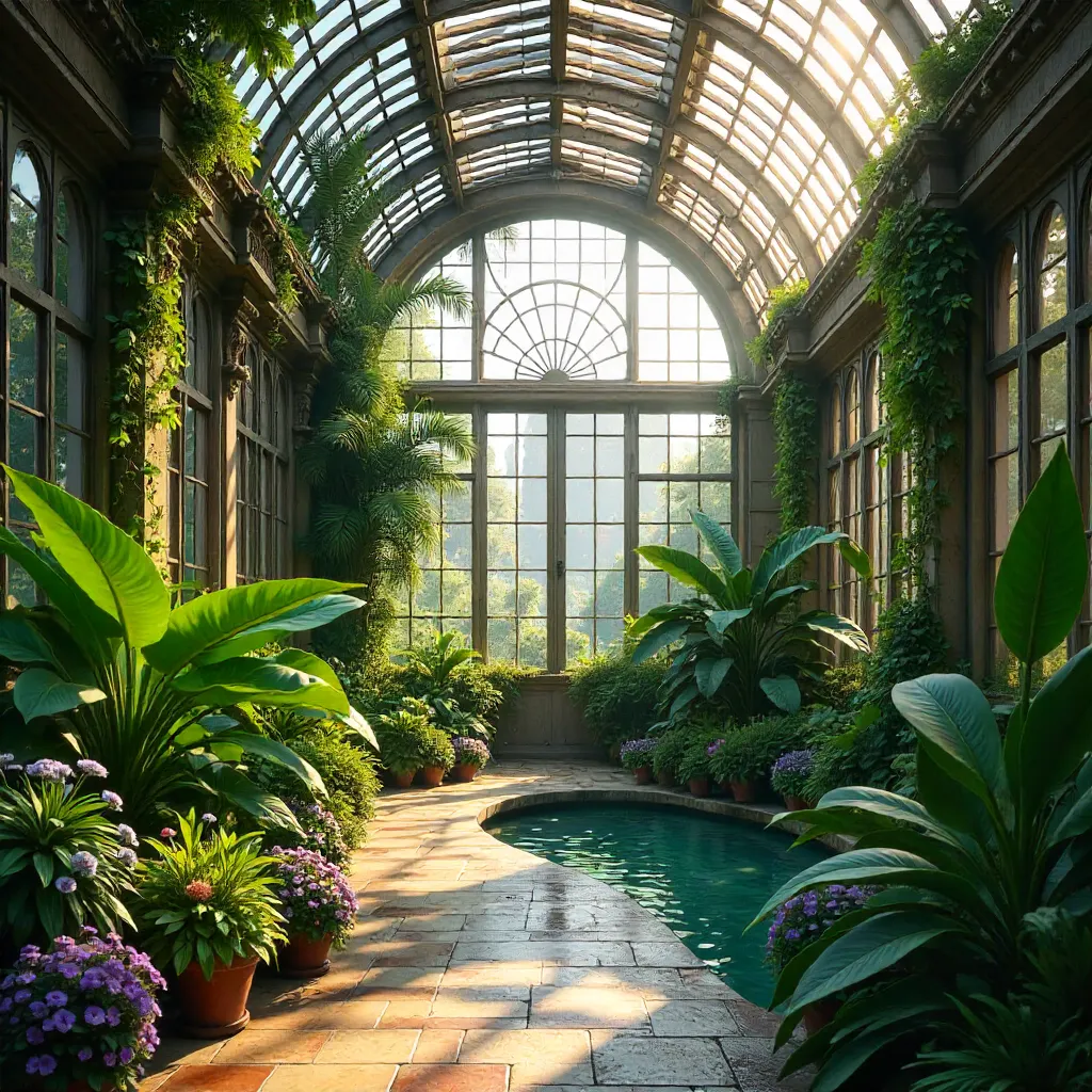Sunlit Paris Conservatory: A Lush Indoor Garden