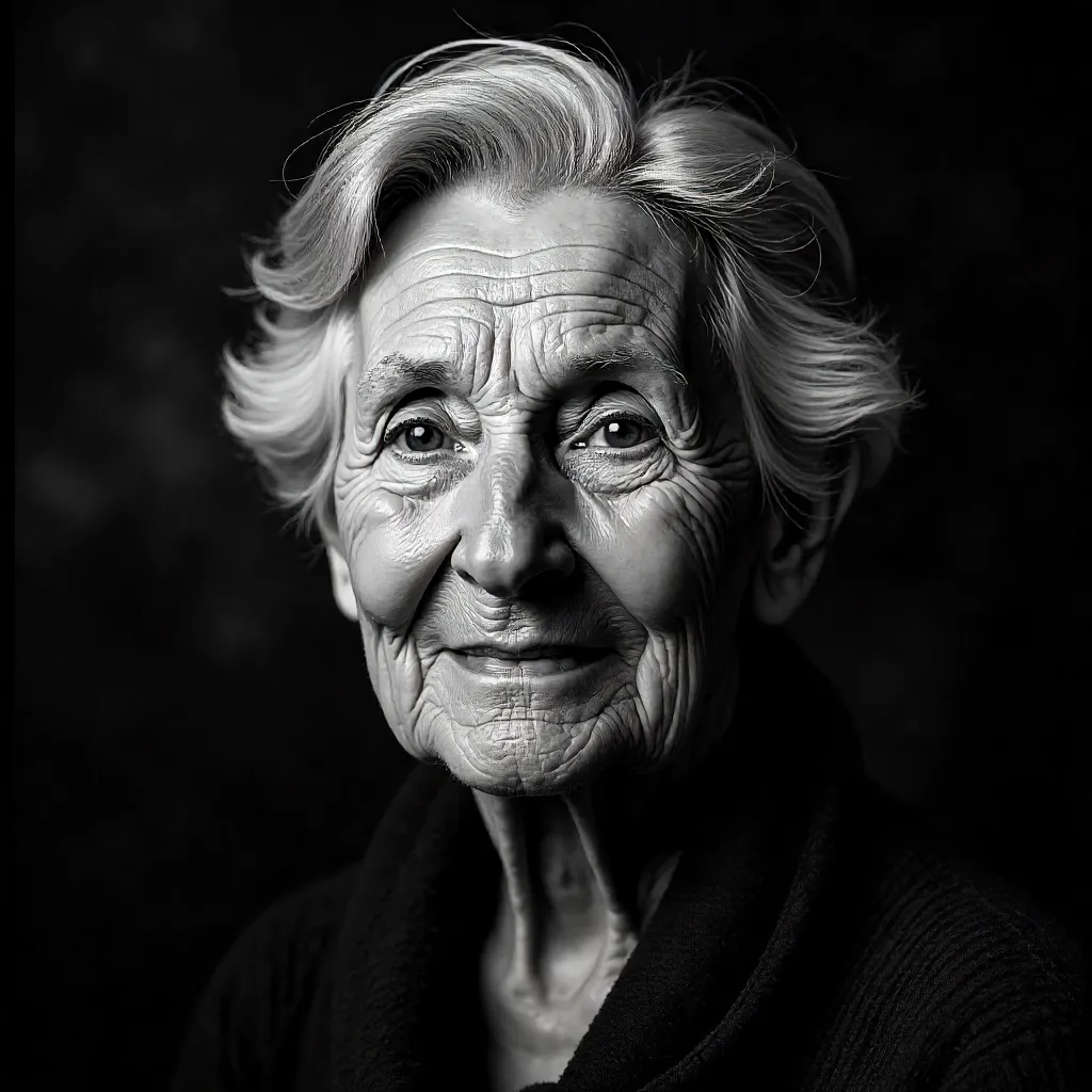 Wisdom in Black and White: A Graceful Elderly Portrait