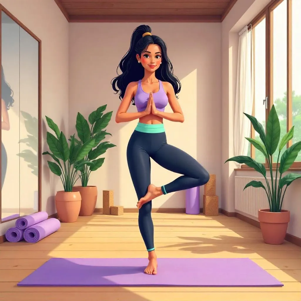Anime Latina in a Tranquil Yoga Studio