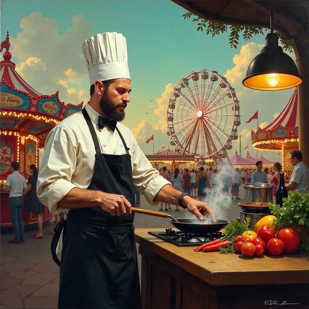 Chef in Oil: Amusement Park Portrait