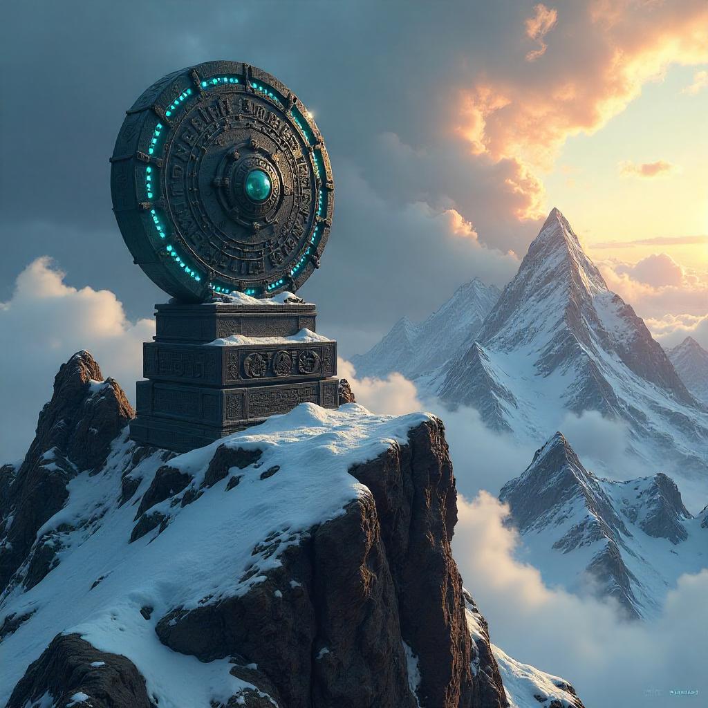 Ancient Artifact on the Mountain Peak — Concept Art