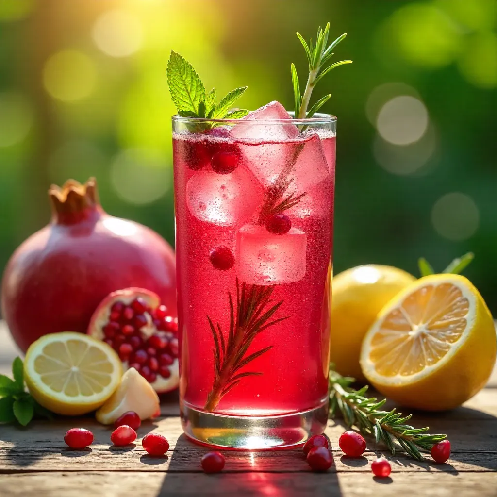 Sunlit Pomegranate Rosemary Cooler