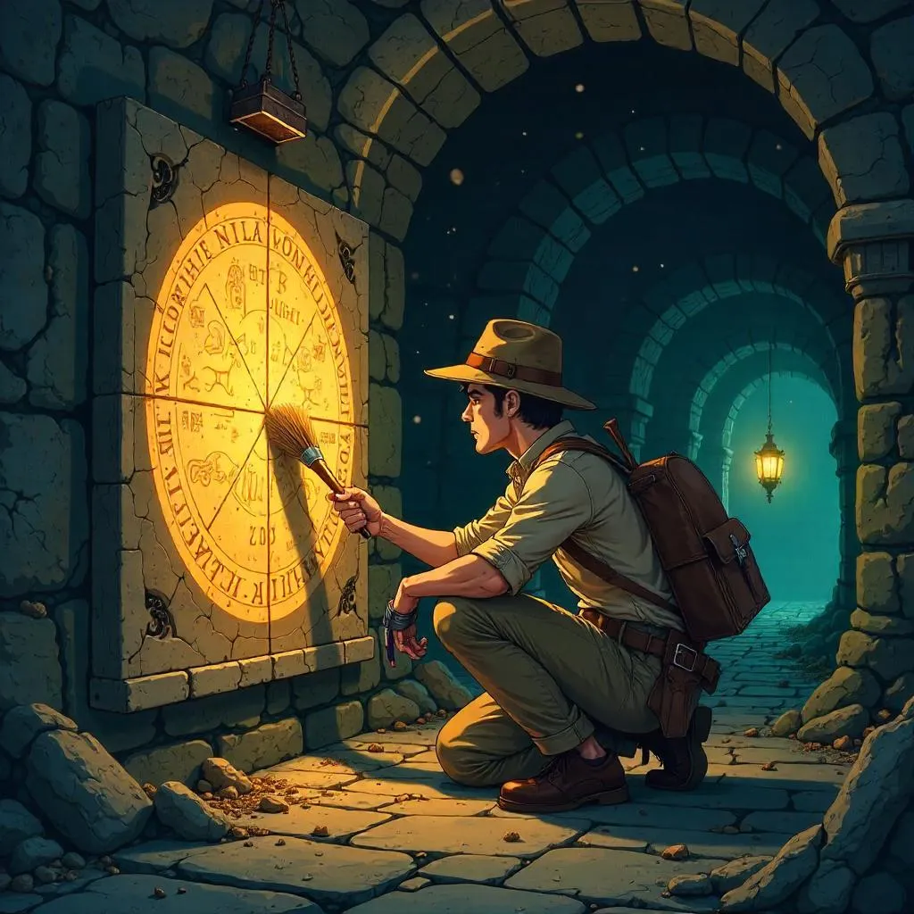 Anime Archaeologist in a Castle Dungeon