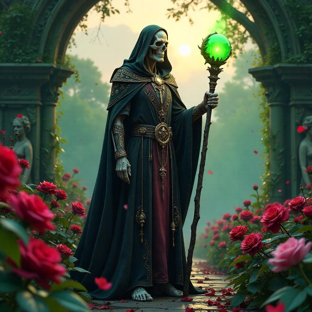 Lich in a Rose Garden: 3D Render