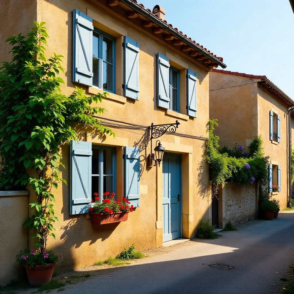 Provencal Stone House in Lourmarin with Shuttered Windows