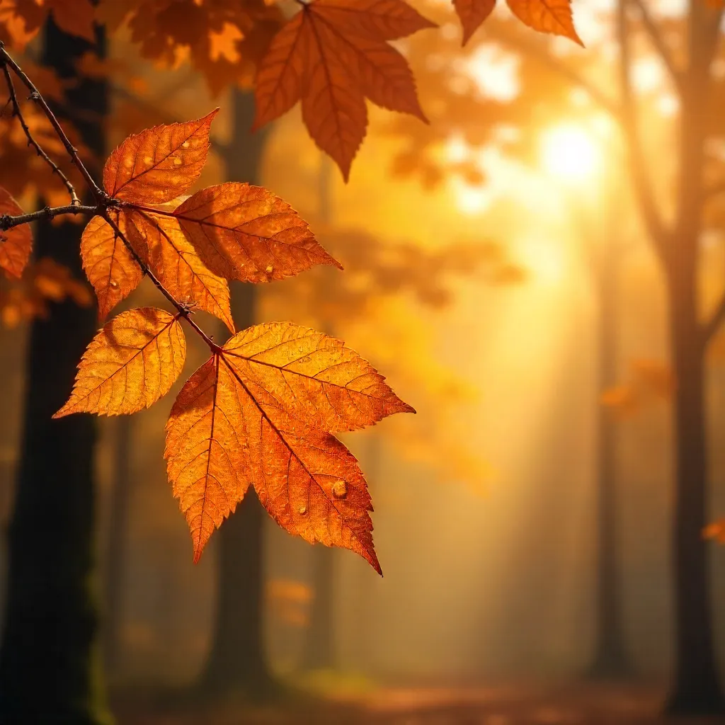 Mesmerizing Autumn Leaves in Vibrant Orange and Gold Canopy