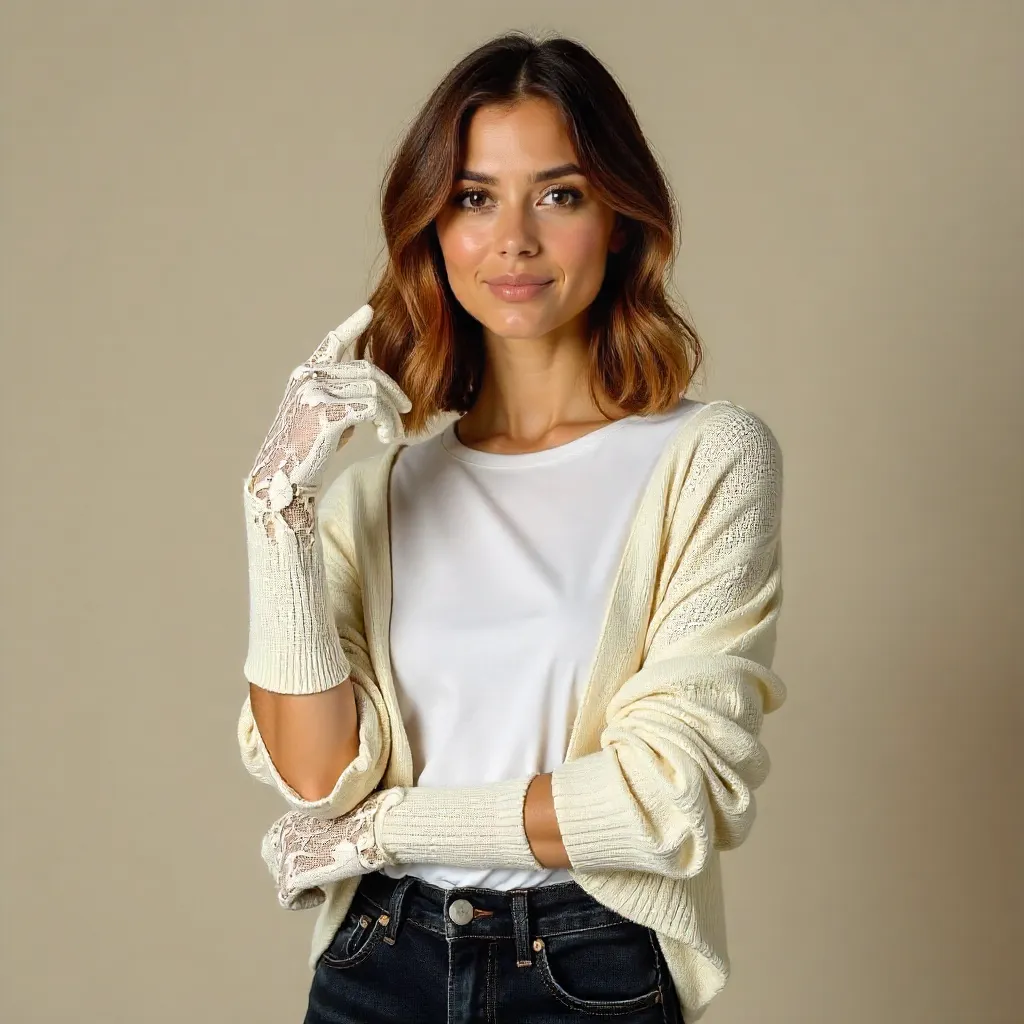 Lace-Gloved Casual Chic Portrait