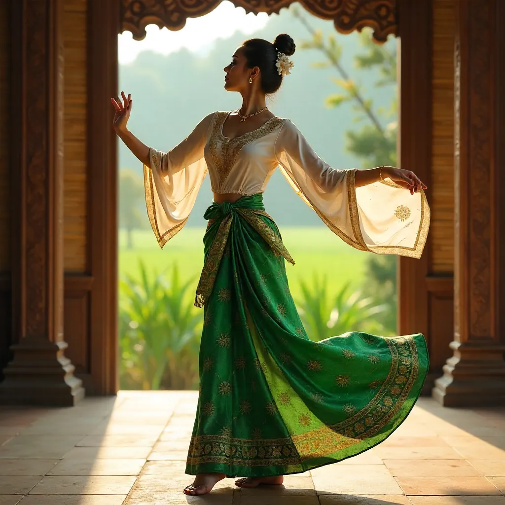 Graceful Sundanese Dancer in West Java Attire