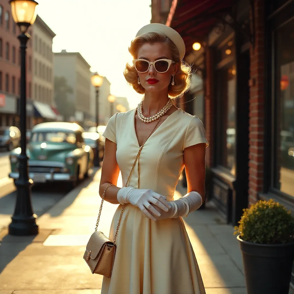 Vintage Street Style: Woman on the Sidewalk