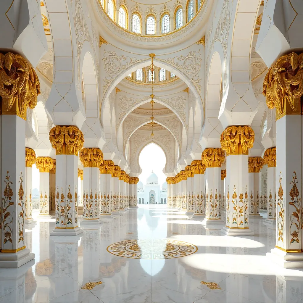 Intricate Floral Marquetry in Sheikh Zayed Mosque