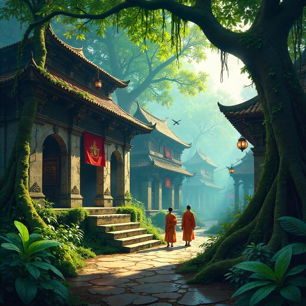 Jungle Monastery: A Lush Digital Sanctuary