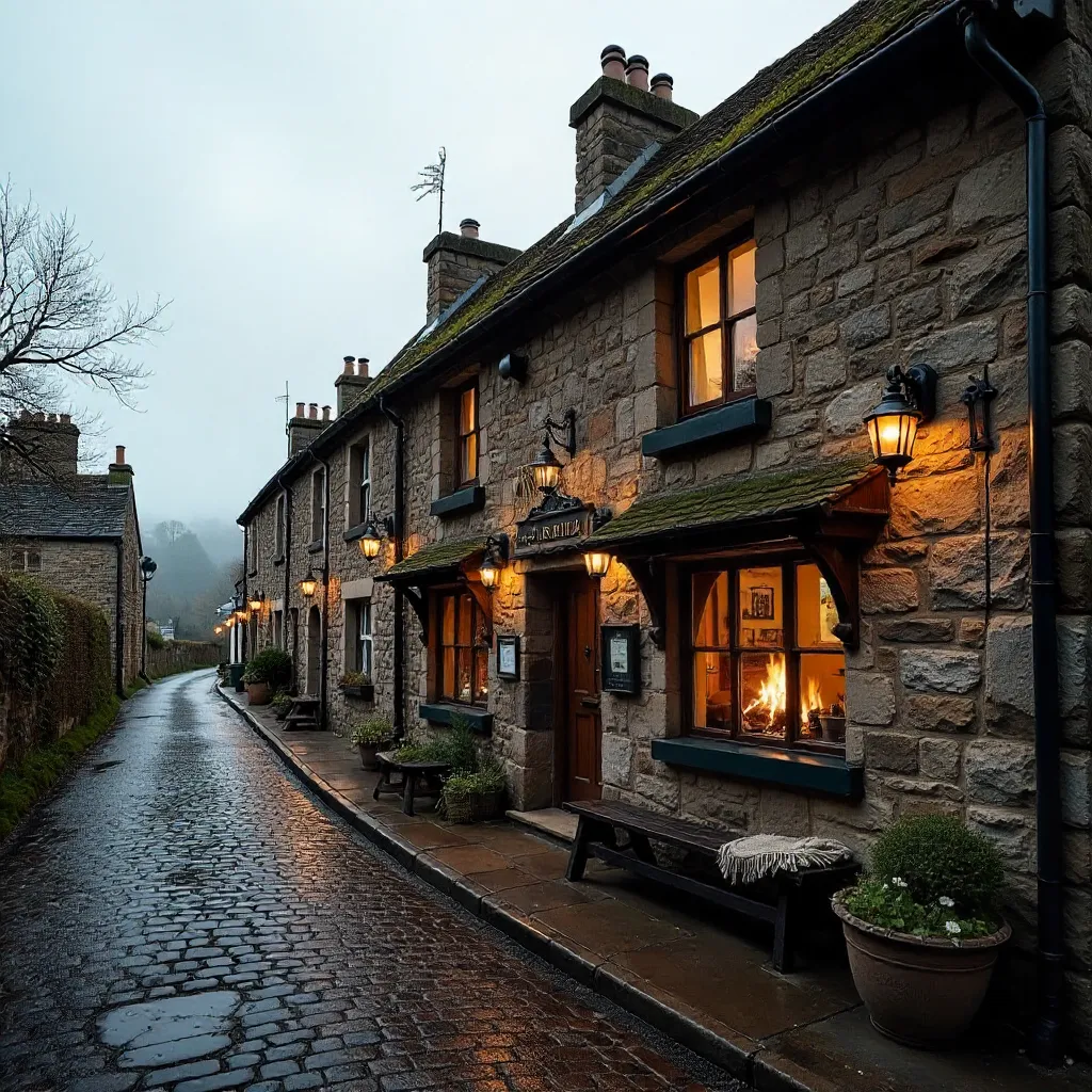 The Plough Inn: Quaint Fortrose Pub at Dusk