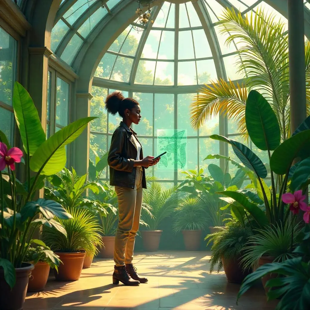 Conservatory Concept Art: Young Black Woman in Bloom